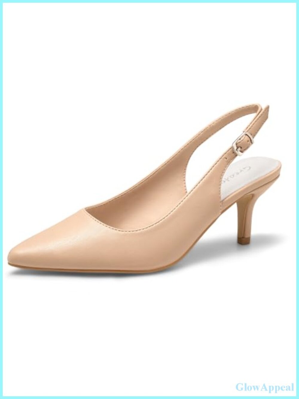 Women's Kitten Heel Pointed Toe Slingback Pump Shoes